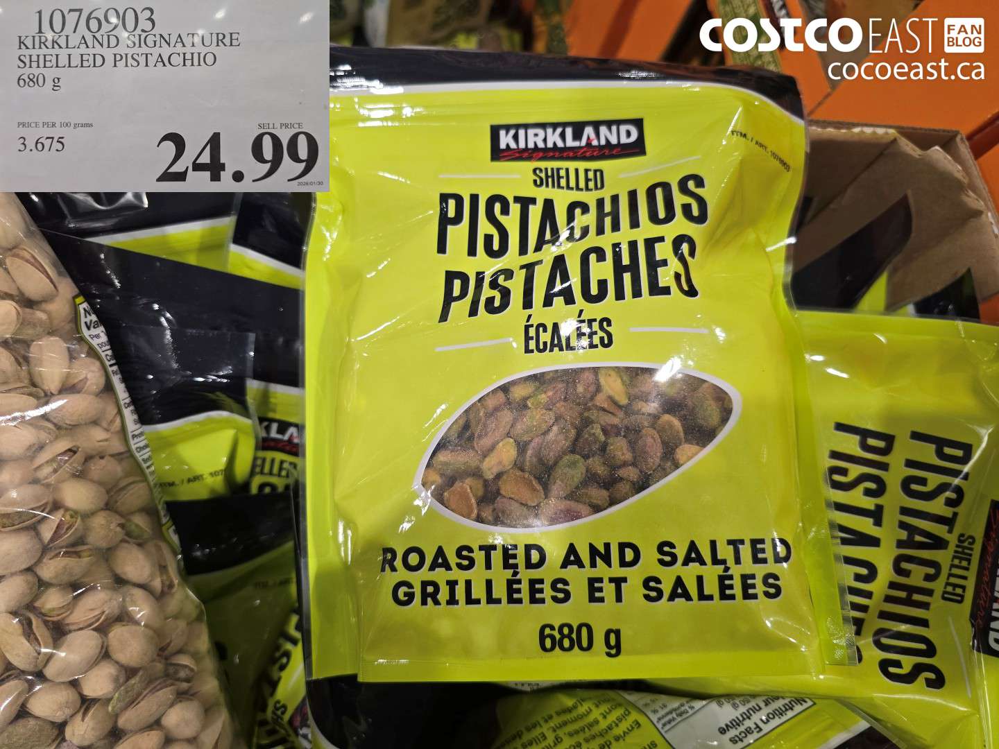 1076903 KIRKLAND SIGNATURE SHELLED PISTACHIO 680 G $24.99