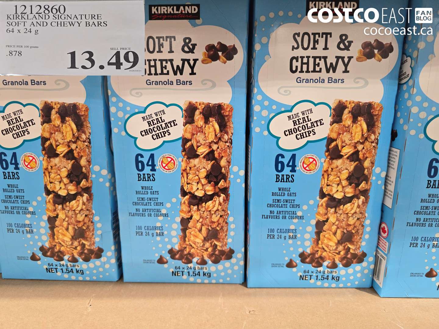 12112860 KIRKLAND SIGNATURE SOFT AND CHEWY BARS 64 X 24 G $13.49