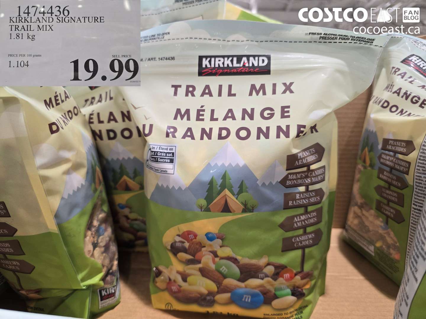 14744636 KIRKLAND SIGNATURE TRAIL MIX 1.81 KG $19.99