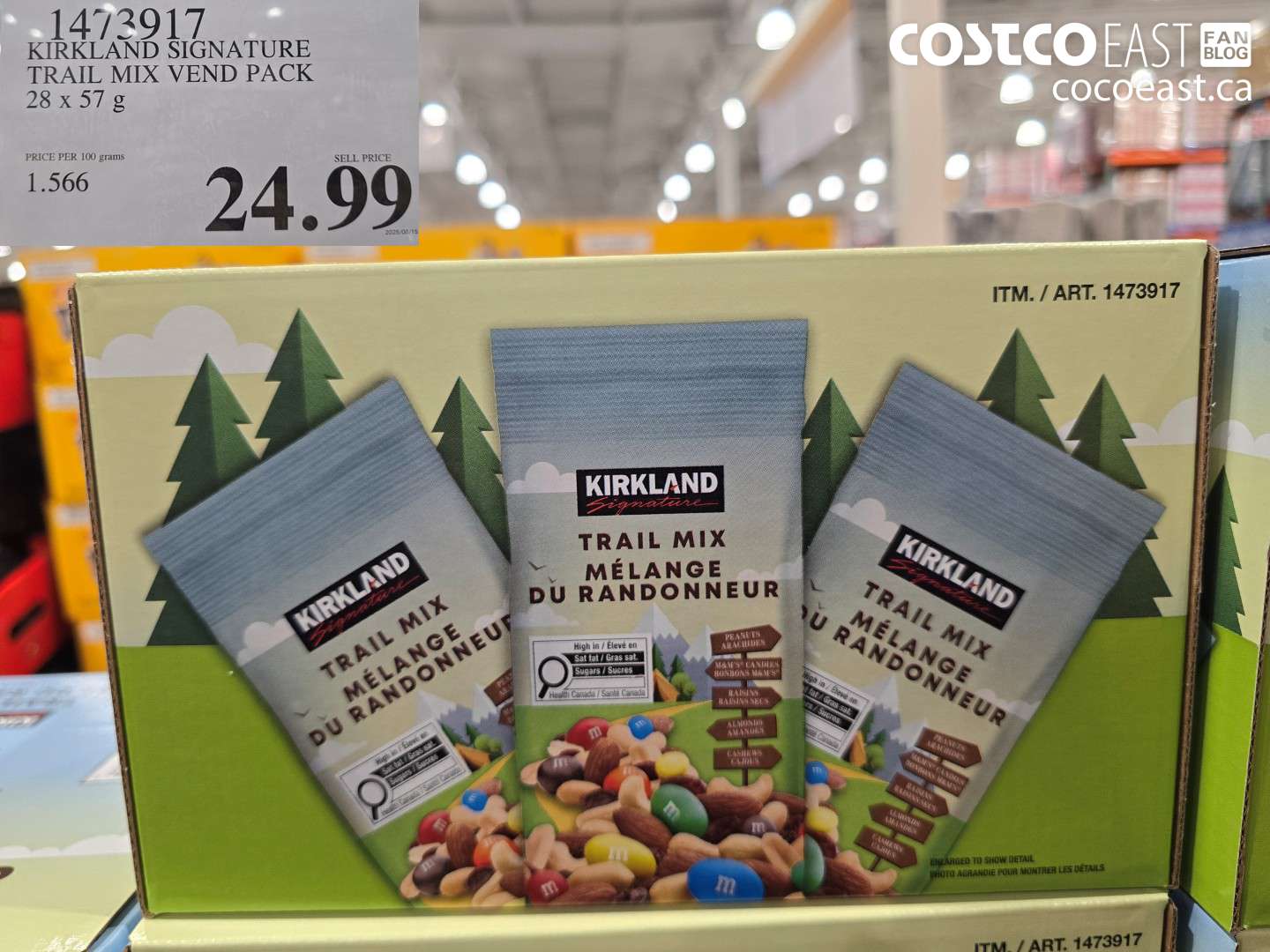 14739117 KIRKLAND SIGNATURE TRAIL MIX VEND PACK 28 X 57 G $24.99