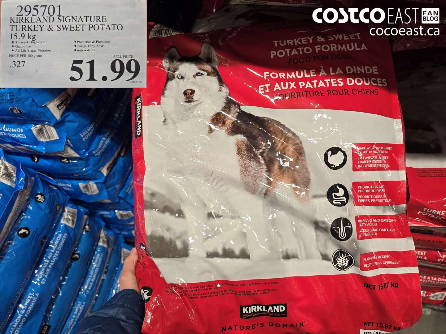 295701 KIRKLAND SIGNATURE TURKEY & SWEET POTATO 15.9 KG $51.00