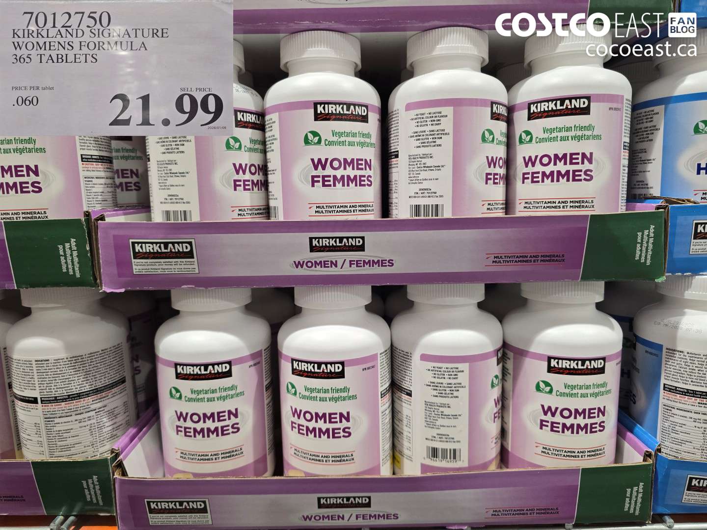 7012750 KIRKLAND SIGNATURE WOMENS FORMULA 365 TABLETS $21.99