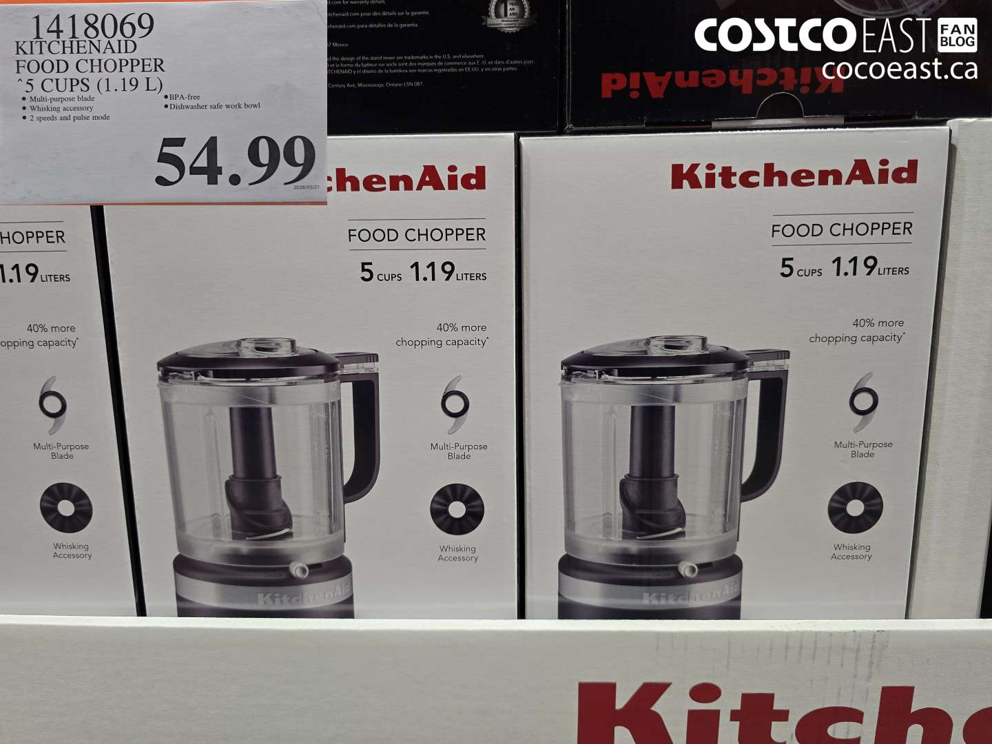 1418069 KITCHENAID FOOD CHOPPER 5 CUPS (1.19 L) $54.99
