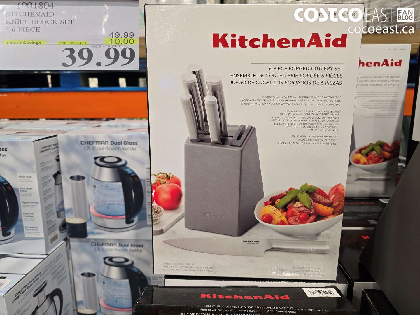 1901804 KITCHENAID KNIFE BLOCK SET 6 PIECE ($10.00 INSTANT SAVINGS EXPIRES ON 2026-04-05) $39.99
