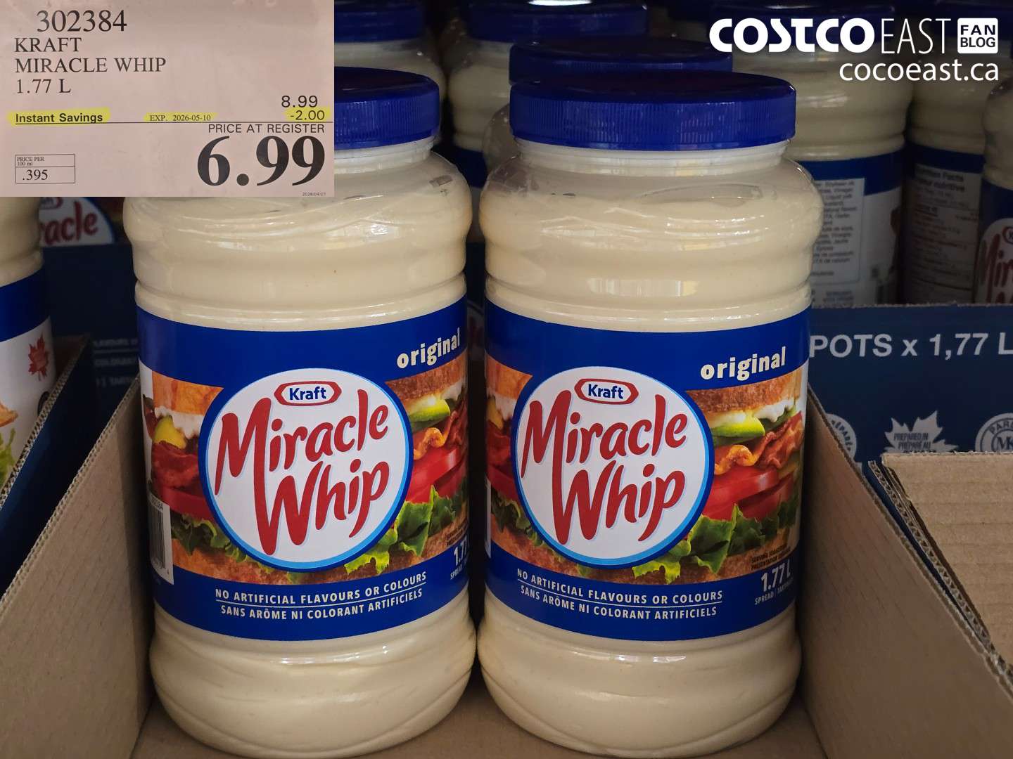 302384 KRAFT MIRACLE WHIP 1.77 L ($2.00 INSTANT SAVINGS EXPIRES ON 2026-05-10) $6.99