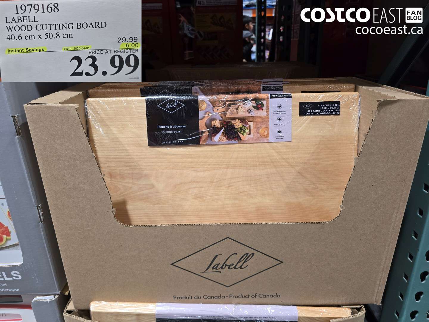 1979168 LABEL WOOD CUTTING BOARD 40.6 CM X 50.8 CM ($6.00 INSTANT SAVINGS EXPIRES ON 2026-04-05) $23.99