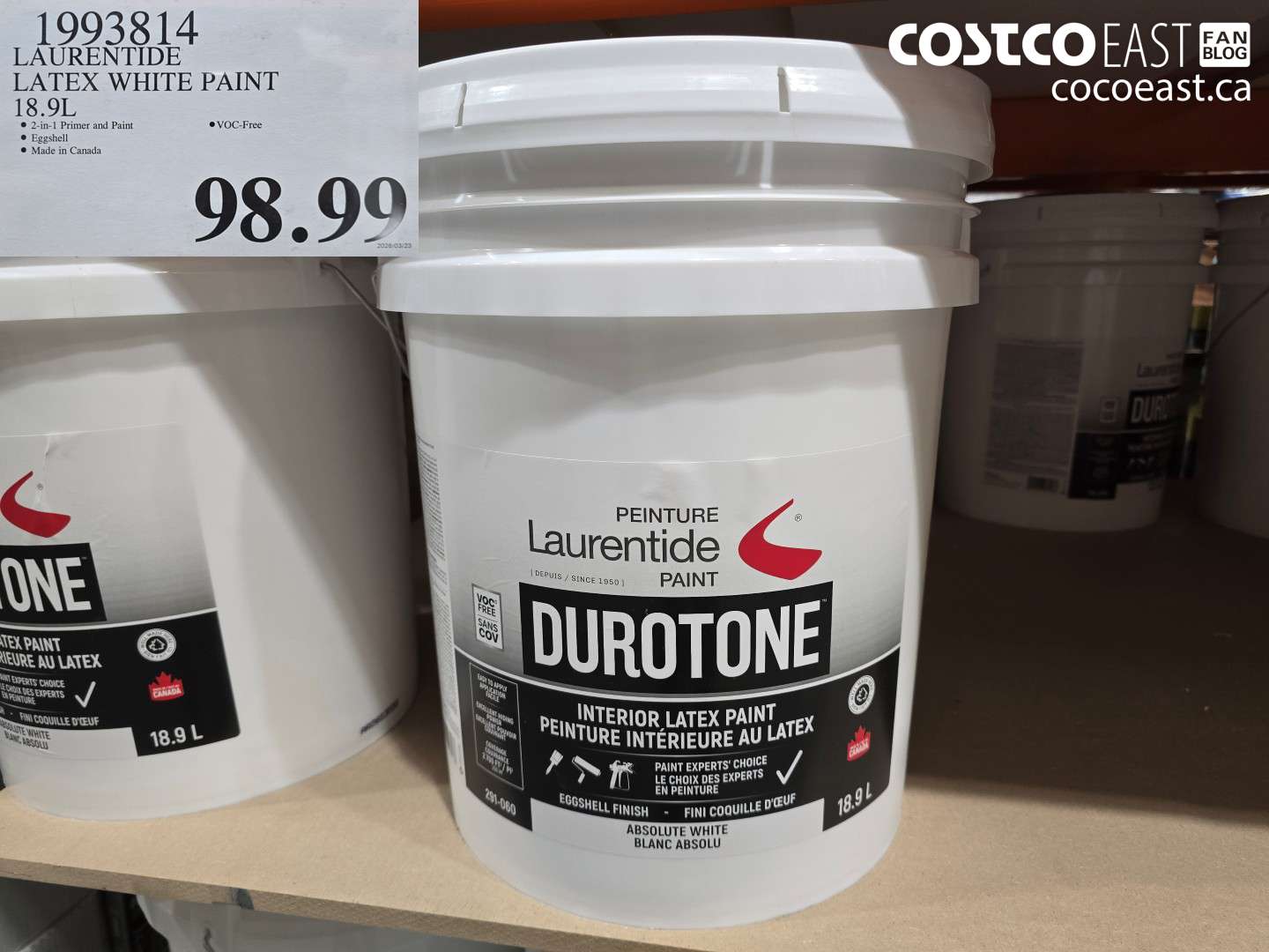 1993814 LAURENTIDE LATEX WHITE PAINT 18.9L $98.99