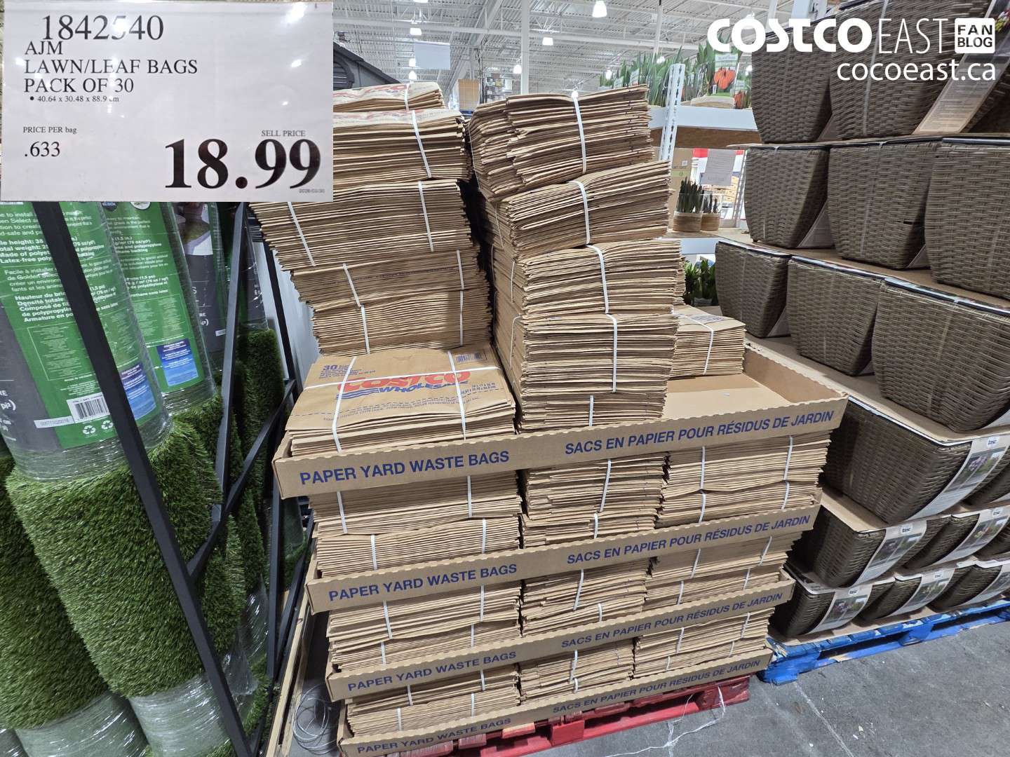 1842540 LAWN/LEAF BAGS PACK OF 30 $18.99