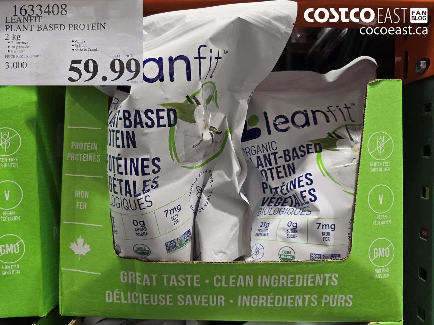 1633408 LEANFIT PLANT BASED PROTEIN 2 KG $59.99