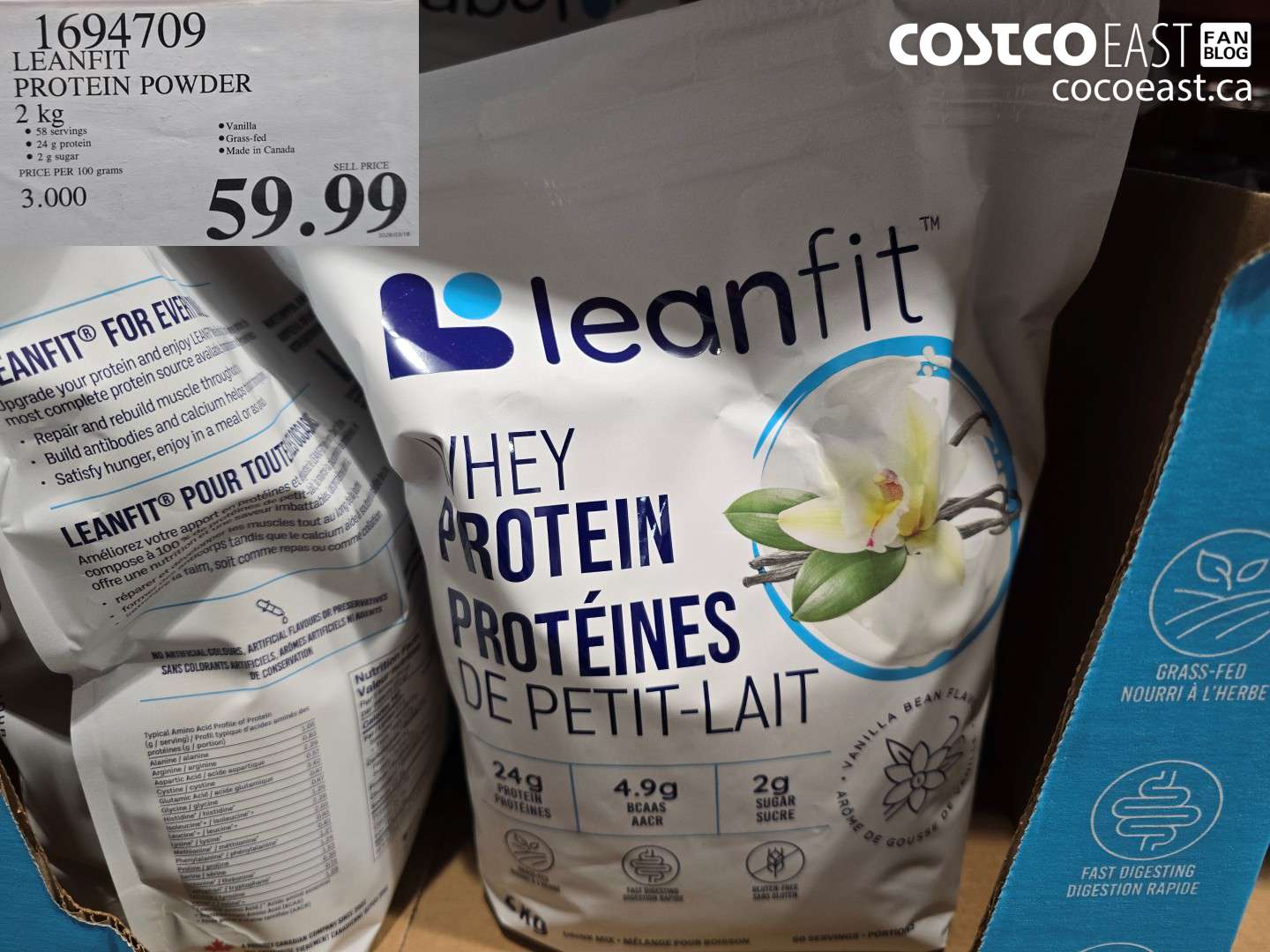 1694709 LEANFIT PROTEIN POWDER 2 KG $59.99
