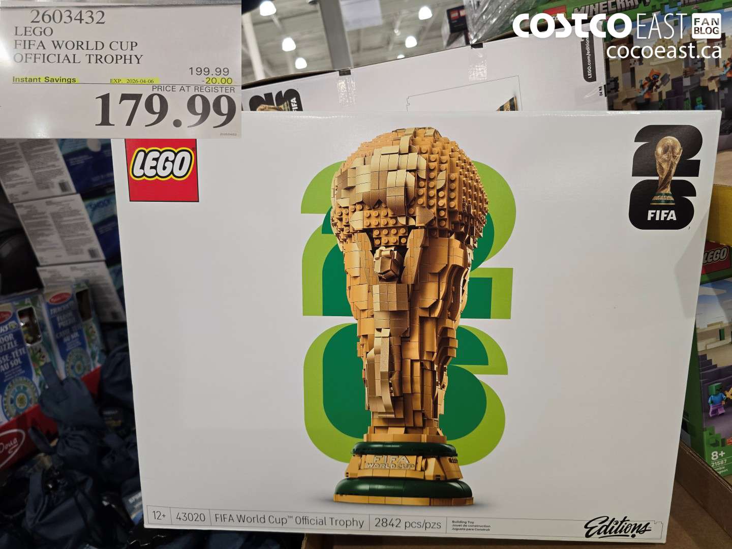 26034332 LEGO FIFA WORLD CUP OFFICIAL TROPHY ($20.00 INSTANT SAVINGS EXPIRES ON 2026-04-06) $179.99