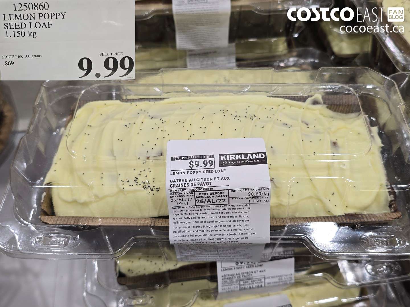 1250860 LEMON POPPY SEED LOAF 1.50 KG $9.99