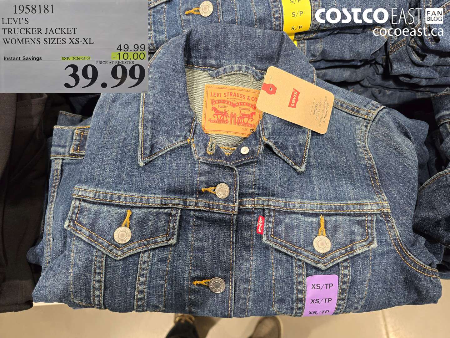 1958181 LEVI'S TRUCKER JACKET WOMENS SIZES XS-XL ($10.00 INSTANT SAVINGS EXPIRES ON 2026-05-03) $39.99
