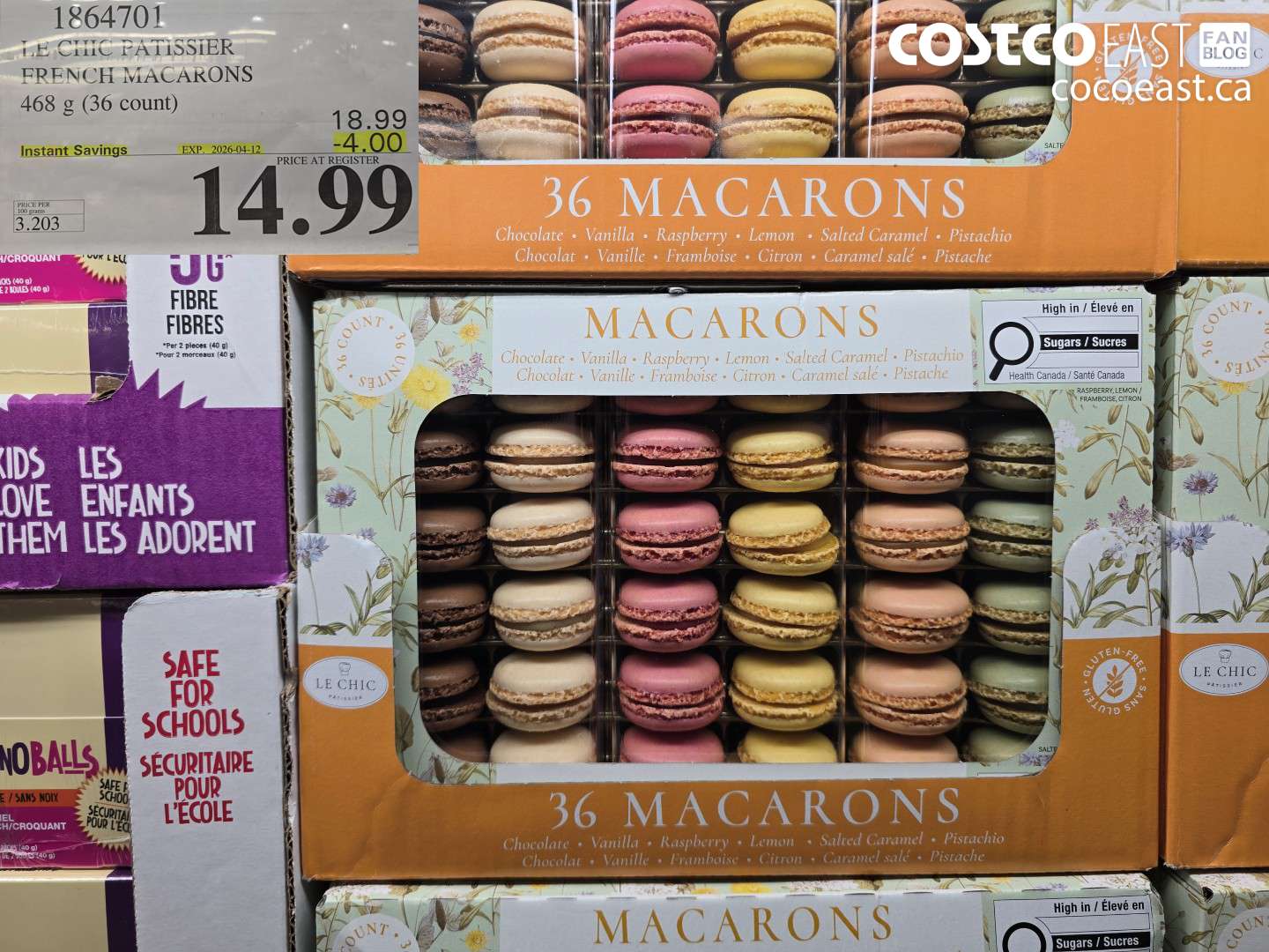 1864701 LE CHIC PATTISSIER FRENCH MACARONS 468 G (36 COUNT) ($4.00 INSTANT SAVINGS EXPIRES ON 2026-04-12) $14.99