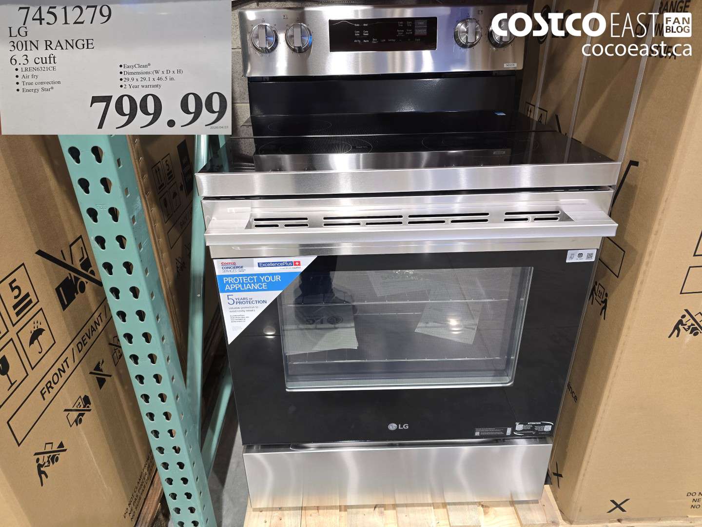 7451279 LG 30IN RANGE 6.3 CUFT $799.99