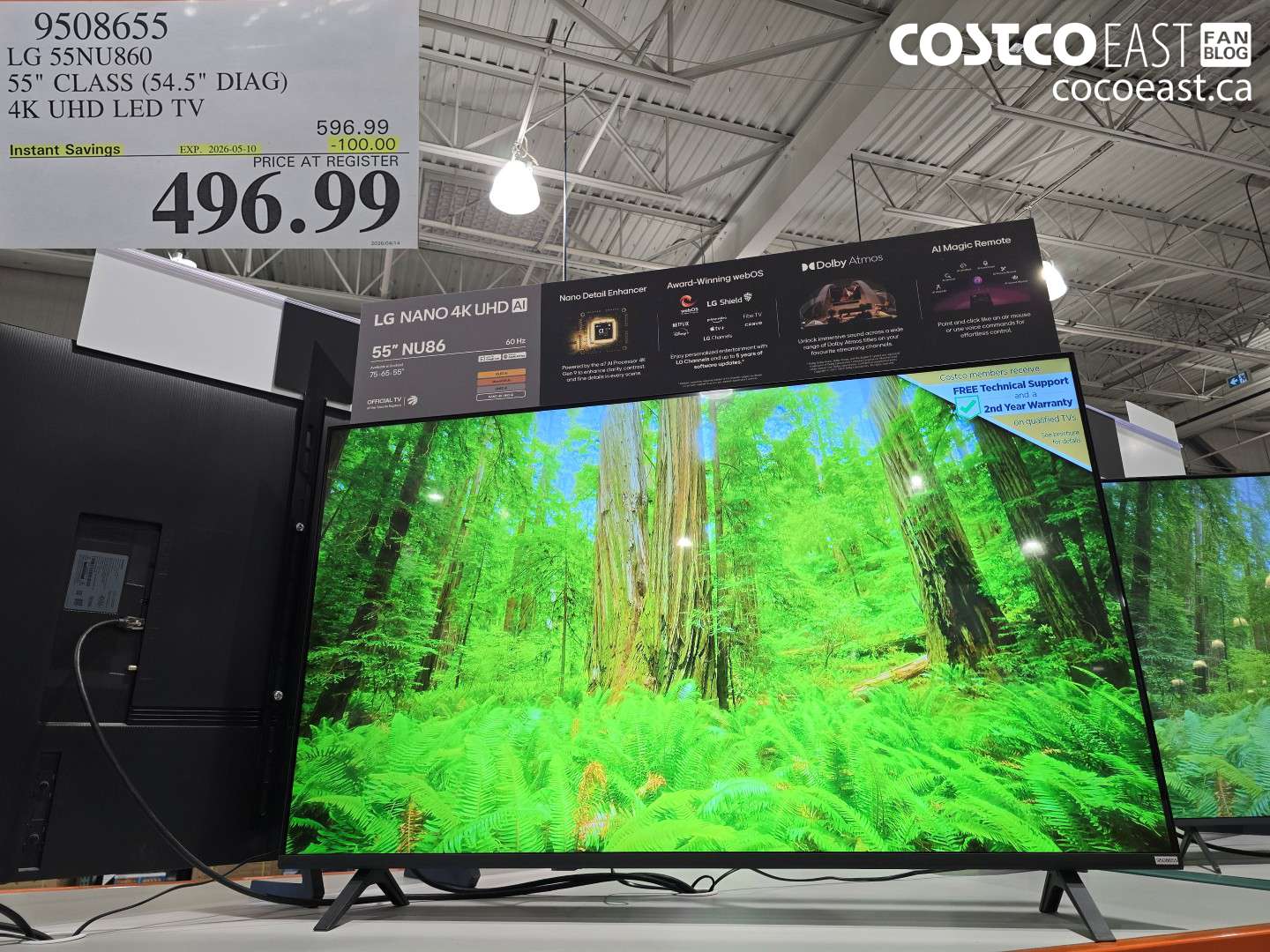 9508655 LG 55NU860 55 CLASS (54.5 DIAG) 4K UHD LED TV ($100.00 INSTANT SAVINGS EXPIRES ON 2026-05-10) $496.99