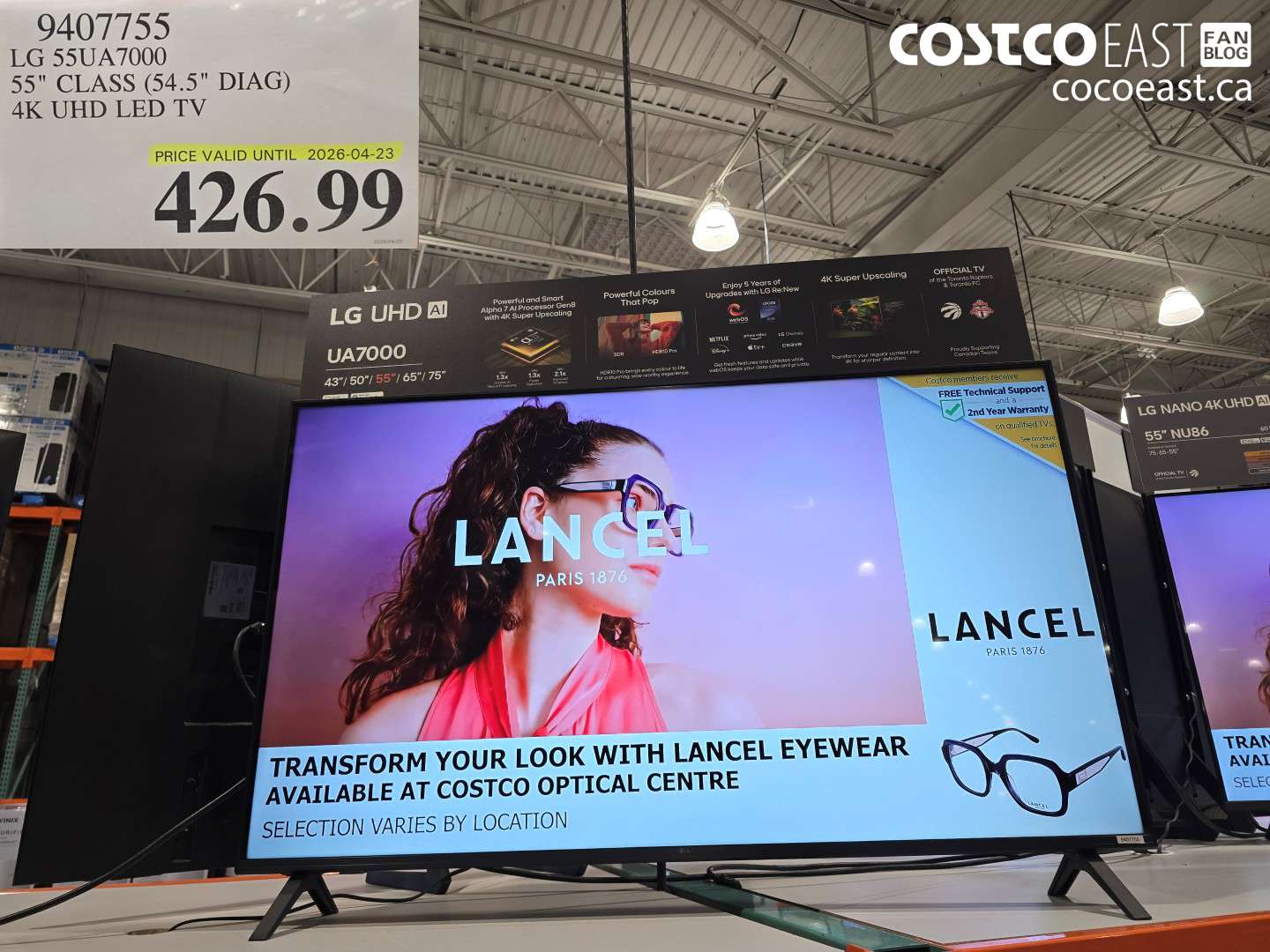 9407755 LG 55UA7000 55IN CLASS (54.5IN DIAG) 4K UHD LED TV $426.99