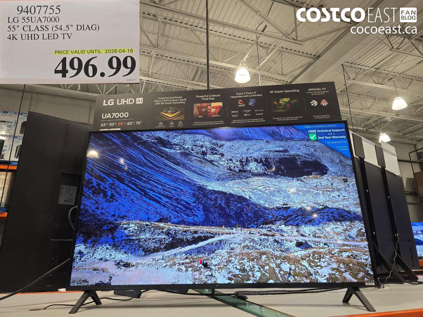 9407755 LG 55UA7000 55 CLASS (54.5 DIAG) 4K UHD LED TV $496.99