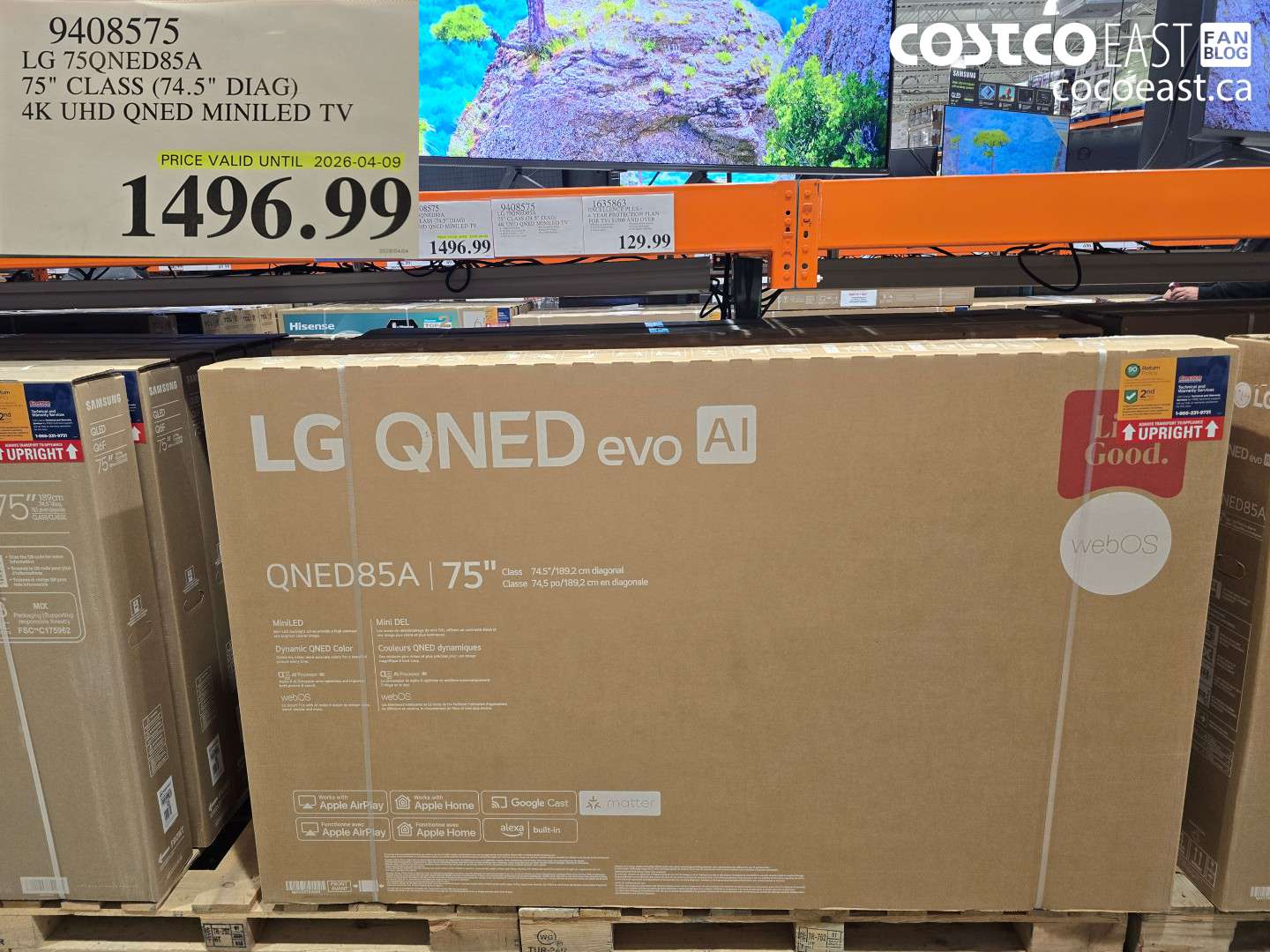 9408575 LG 75QNED85A 75 IN CLASS (74.5 IN DIAG) 4K UHD QNED MINILED TV $1496.99