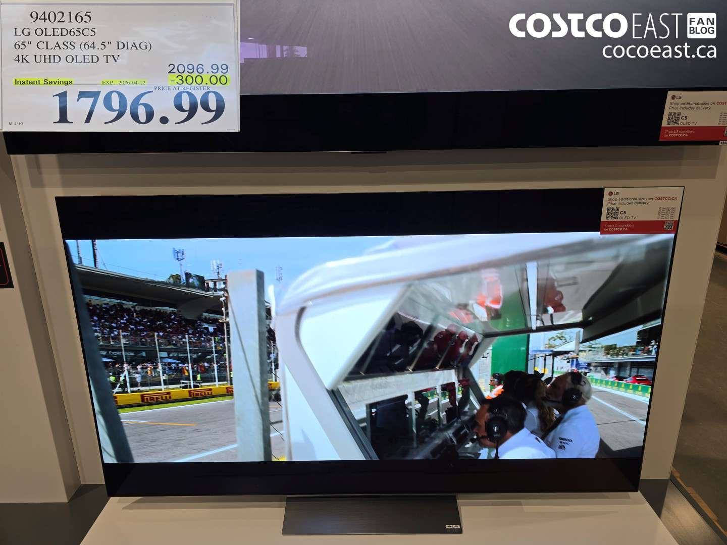 9402165 LG OLED65C5 65 CLASS 64.5 DIAG 4K UHD OLED TV ($300.00 INSTANT SAVINGS EXPIRES ON 2026-04-12) $1796.99