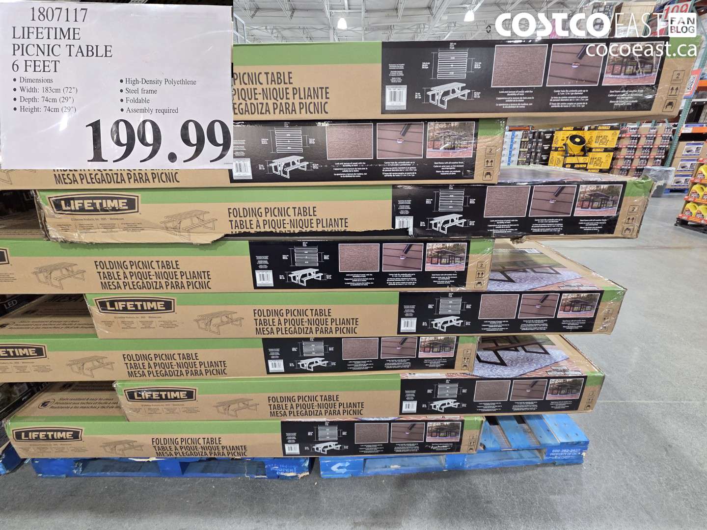 1807117 LIFETIME PICNIC TABLE 6 FEET $199.99