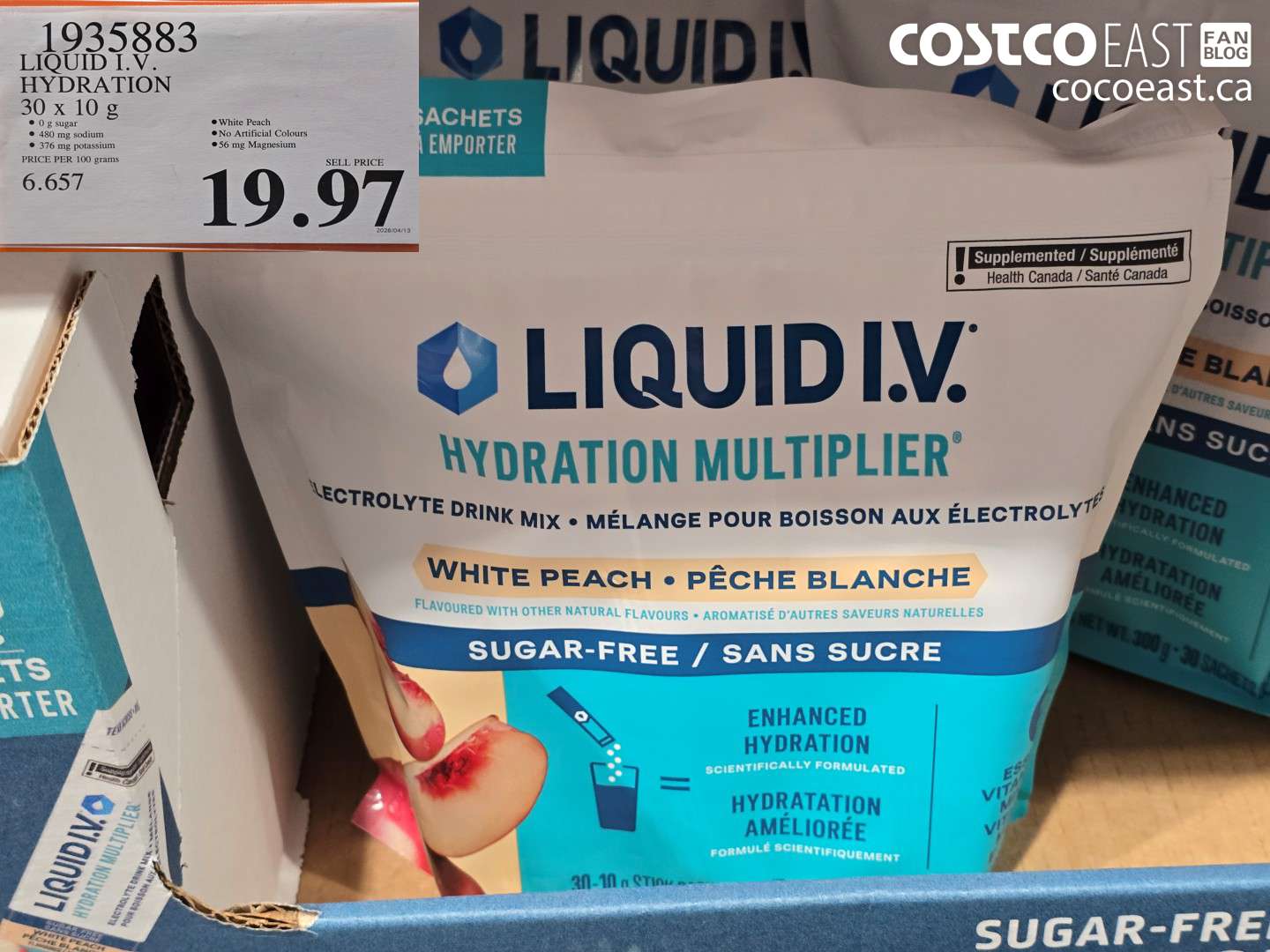 1935883 LIQUID I.V. HYDRATION 30 X 10 G $19.97