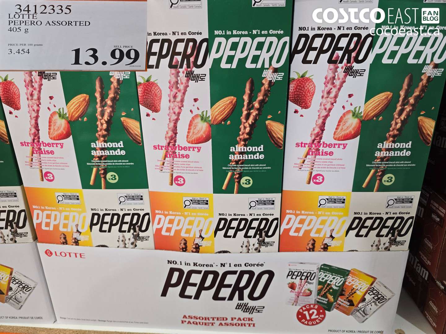 3412335 LOTTE PEPERO ASSORTED 405 G $13.99