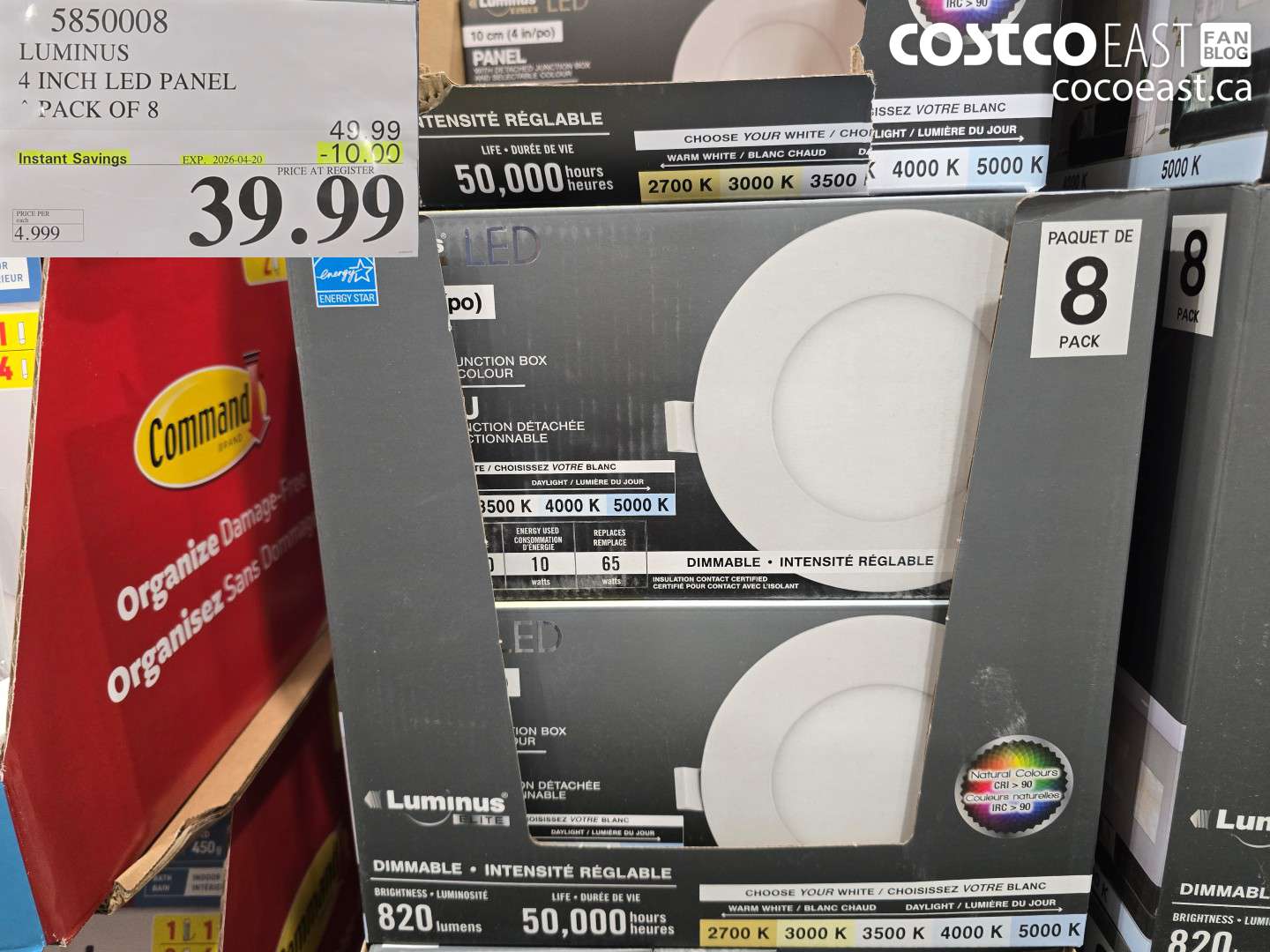 5850008 LUMINUS 4 INCH LED PANEL PACK OF 8 ($10.00 INSTANT SAVINGS EXPIRES ON 2026-04-20) $39.99