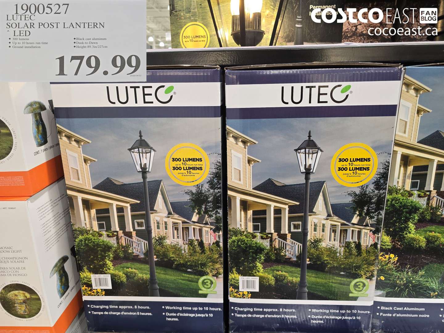 1900527 LUTEC SOLAR POST LANTERN LED $149.99