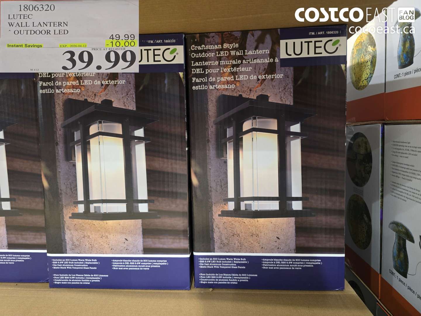 1806320 LUTEC WALL LANTERN OUTDOOR LED ($10.00 INSTANT SAVINGS EXPIRES ON 2026-04-12) $39.99
