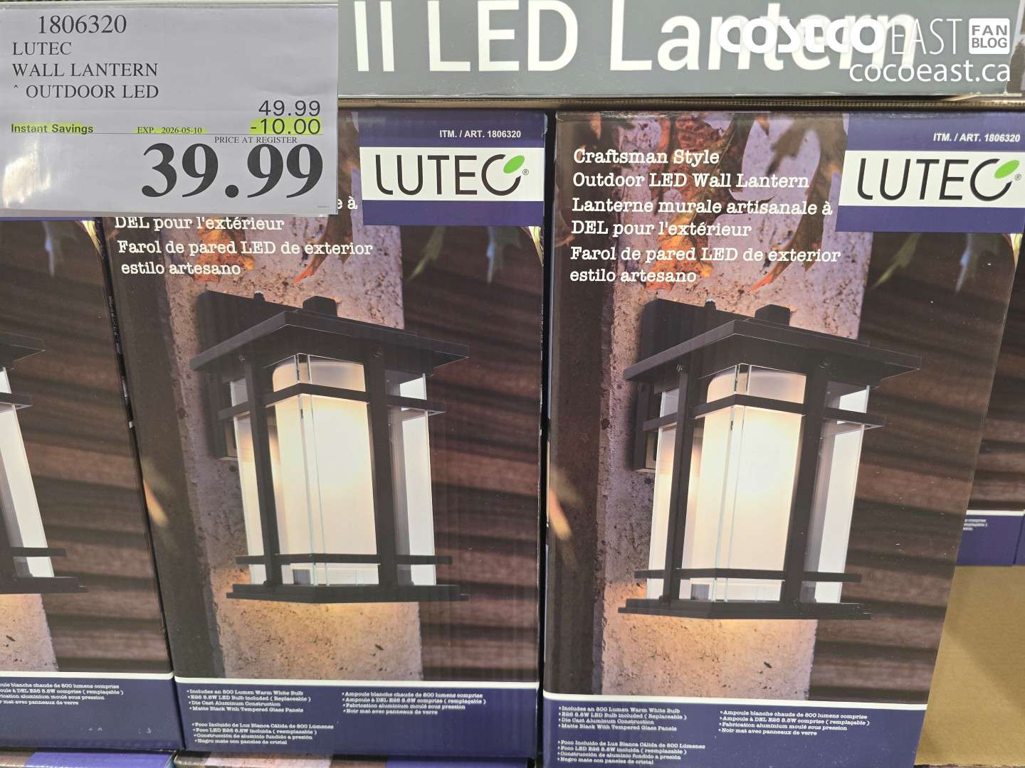 1806320 LUTEC WALL LANTERN OUTDOOR LED ($10.00 INSTANT SAVINGS EXPIRES ON 2026-05-10) $39.99