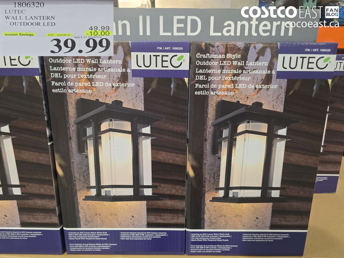 1806320 LUTEC WALL LANTERN OUTDOOR LED ($10.00 INSTANT SAVINGS EXPIRES ON 2026-05-10) $39.99