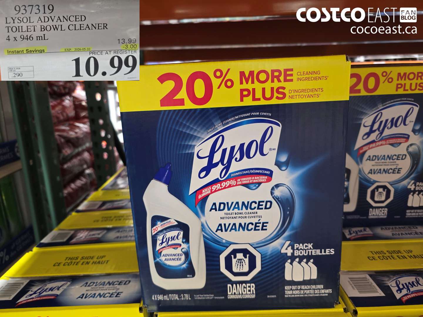 937319 LYSOL ADVANCED TOILET BOWL CLEANER ($3.00 INSTANT SAVINGS EXPIRES ON 2026-05-10) $10.99