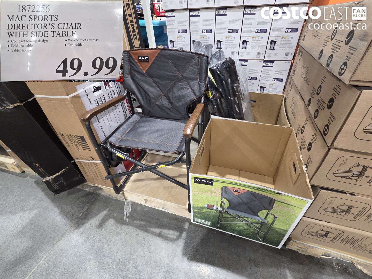 1872256 MAC SPORTS DIRECTOR'S CHAIR WITH SIDE TABLE $49.99