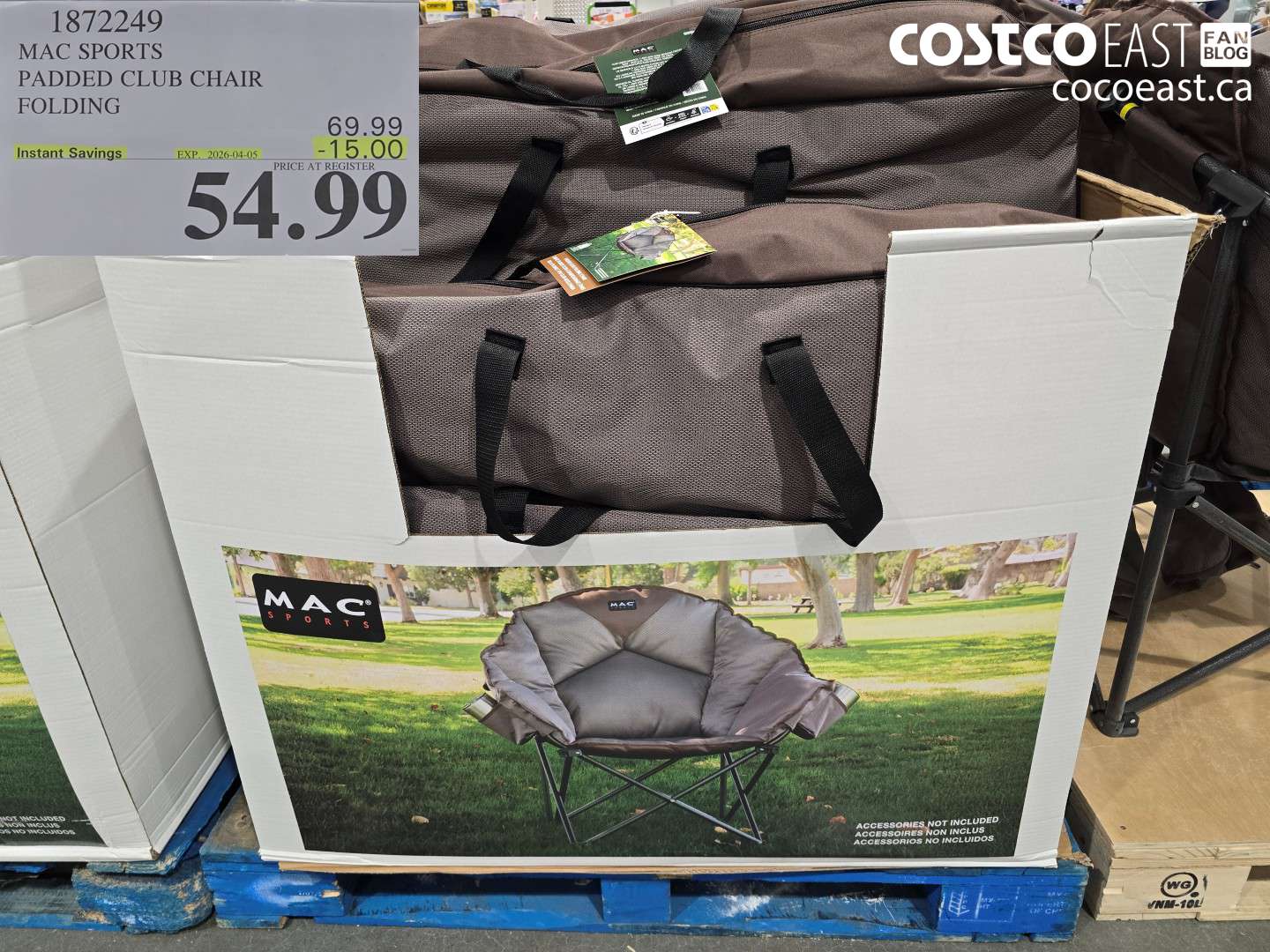 1872249 MAC SPORTS PADDED CLUB CHAIR FOLDING ($15.00 INSTANT SAVINGS EXPIRES ON 2026-04-05) $54.99