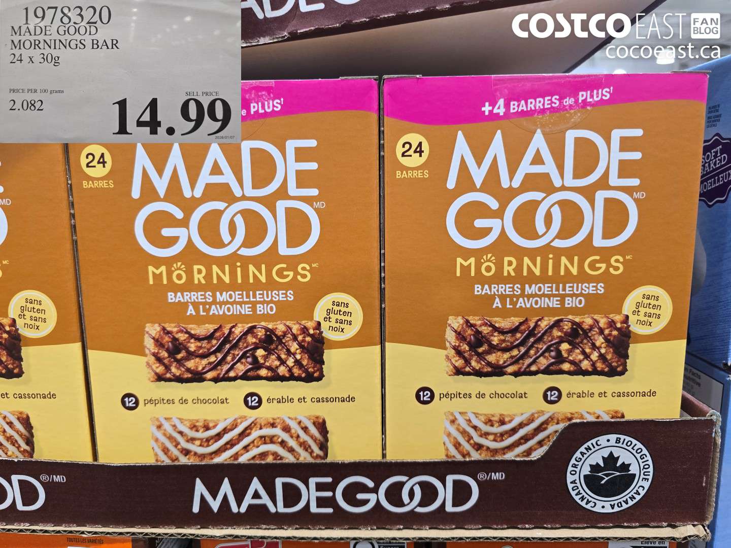 1978320 MADE GOOD MORNINGS BAR 24 X 30G $14.99