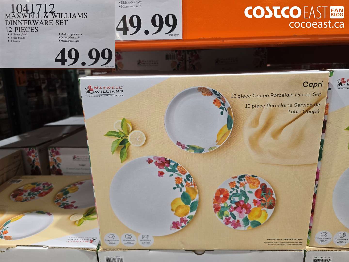 1041712 MAXWELL & WILLIAMS DINNERWARE SET 12 PIECES $49.99