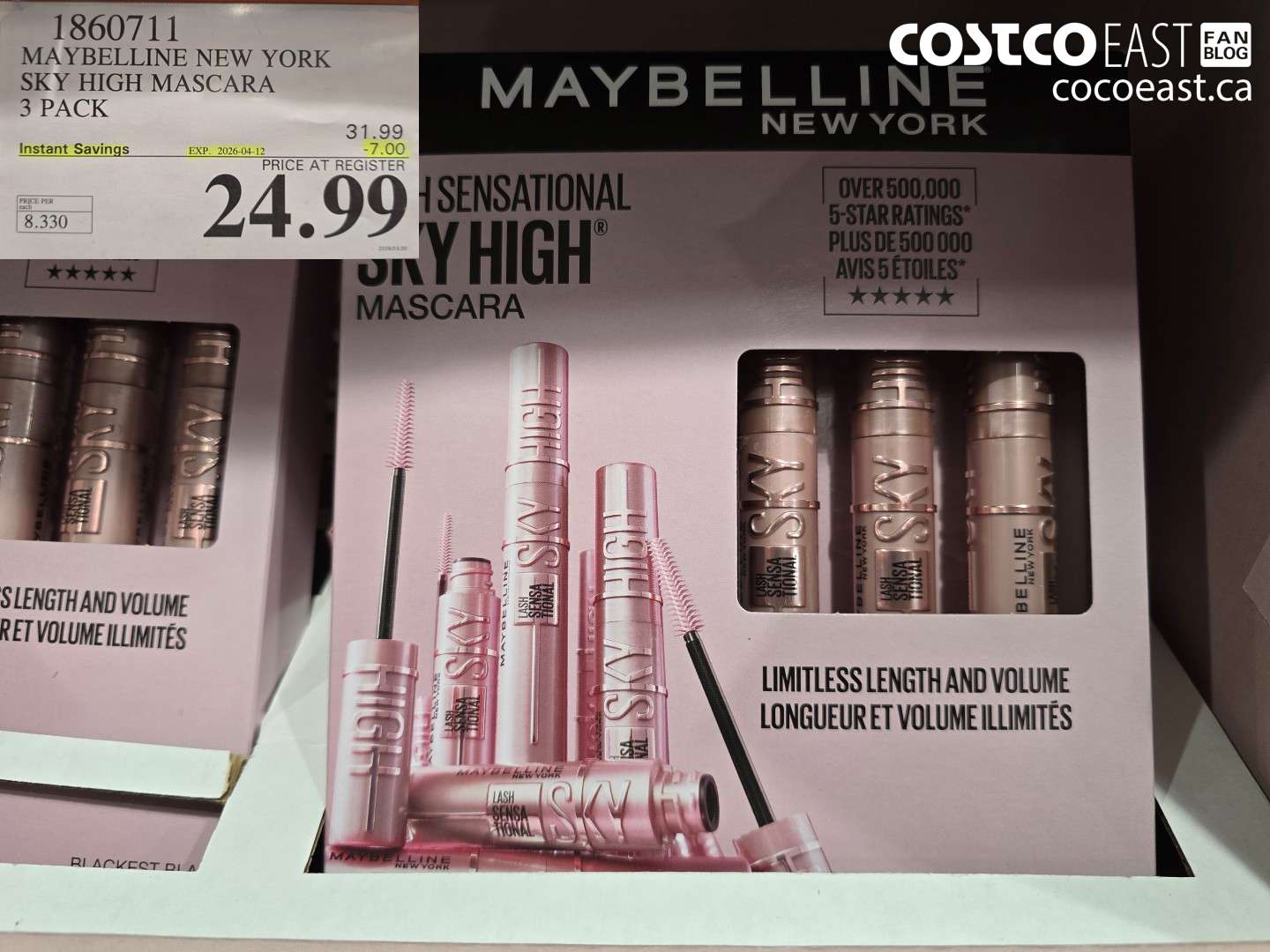 1860711 MAYBELLINE NEW YORK SKY HIGH MASCARA 3 PACK ($7.00 INSTANT SAVINGS EXPIRES ON 2026-04-12) $24.99