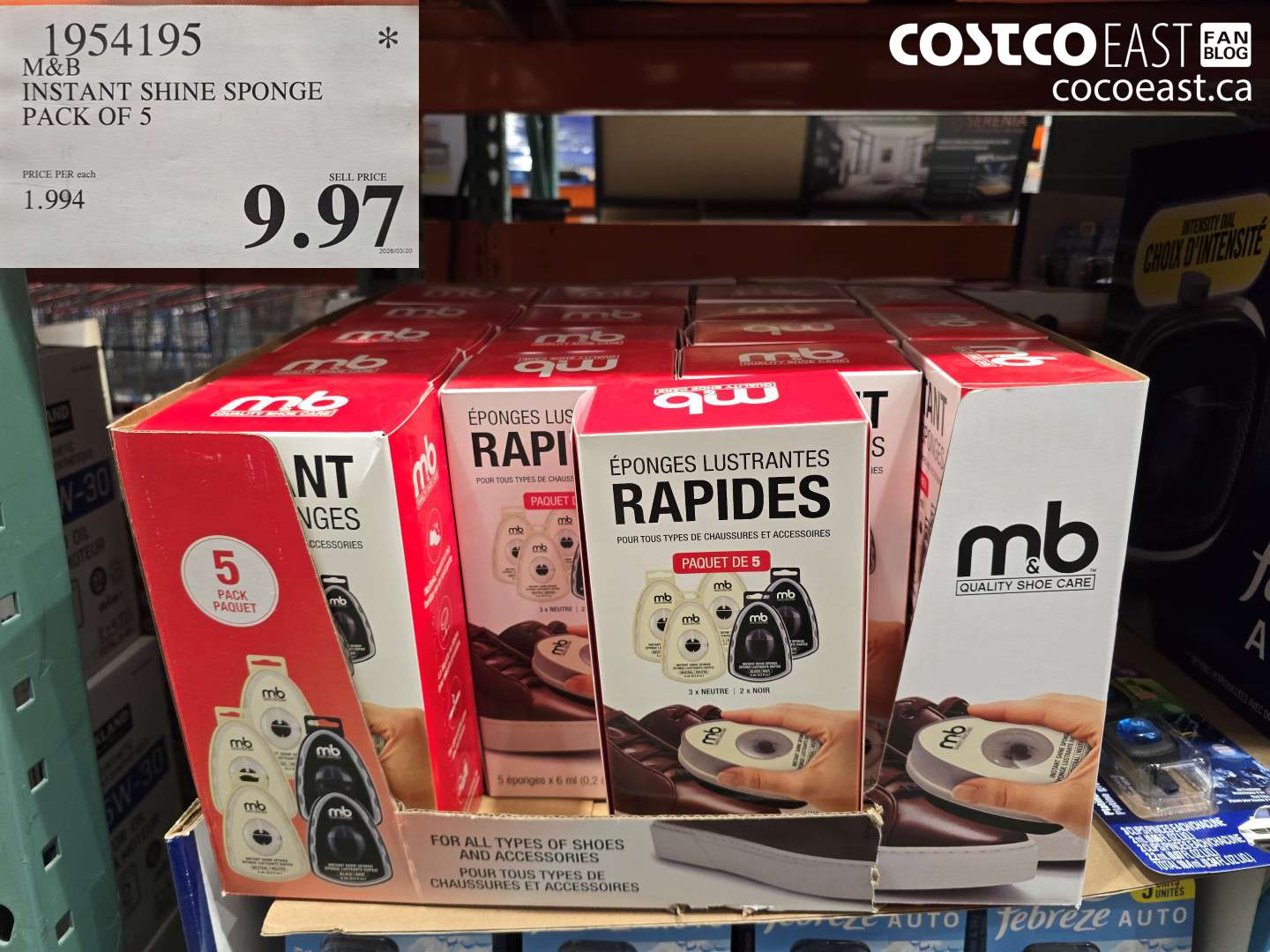 1954195 M&B INSTANT SHINE SPONGE PACK OF 5 $9.97