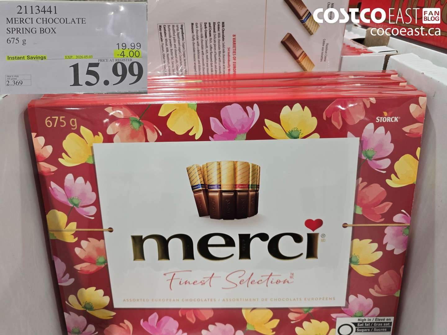 21134441 MERCI CHOCOLATE SPRING BOX 675 G ($4.00 INSTANT SAVINGS EXPIRES ON 2026-05-03) $19.99