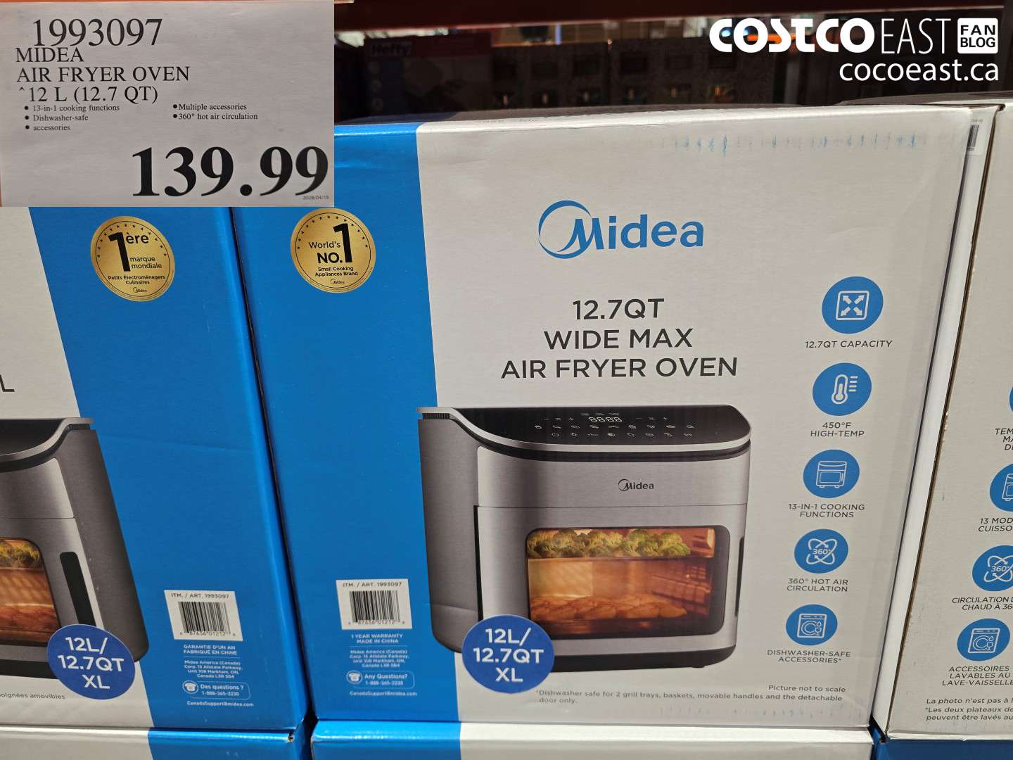 1993097 MIDEA AIR FRYER OVEN 12 L (12.7 QT) $139.99