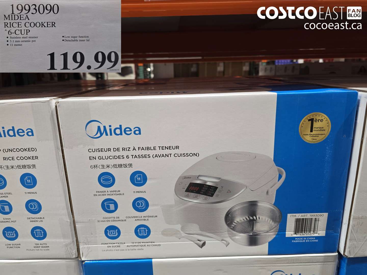 1993090 MIDEA RICE COOKER 6-CUP $19.99