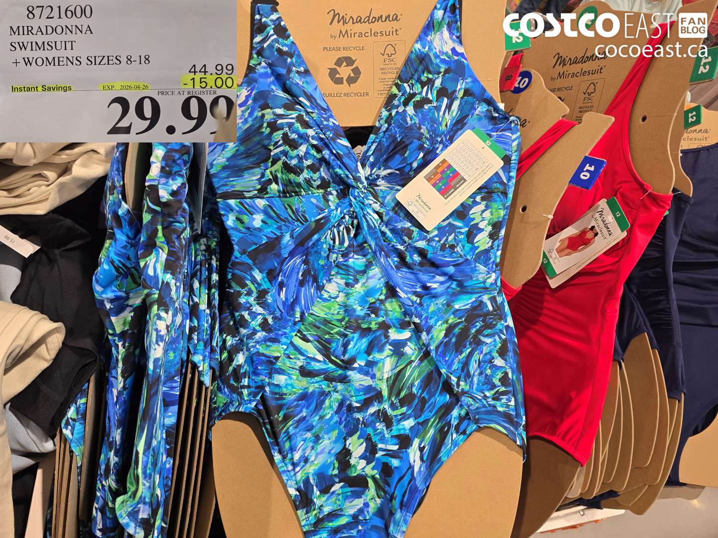 8721600 MIRADONNA SWIMSUIT + WOMENS SIZES 8-18 ($15.00 INSTANT SAVINGS EXPIRES ON 2026-04-26) $29.99