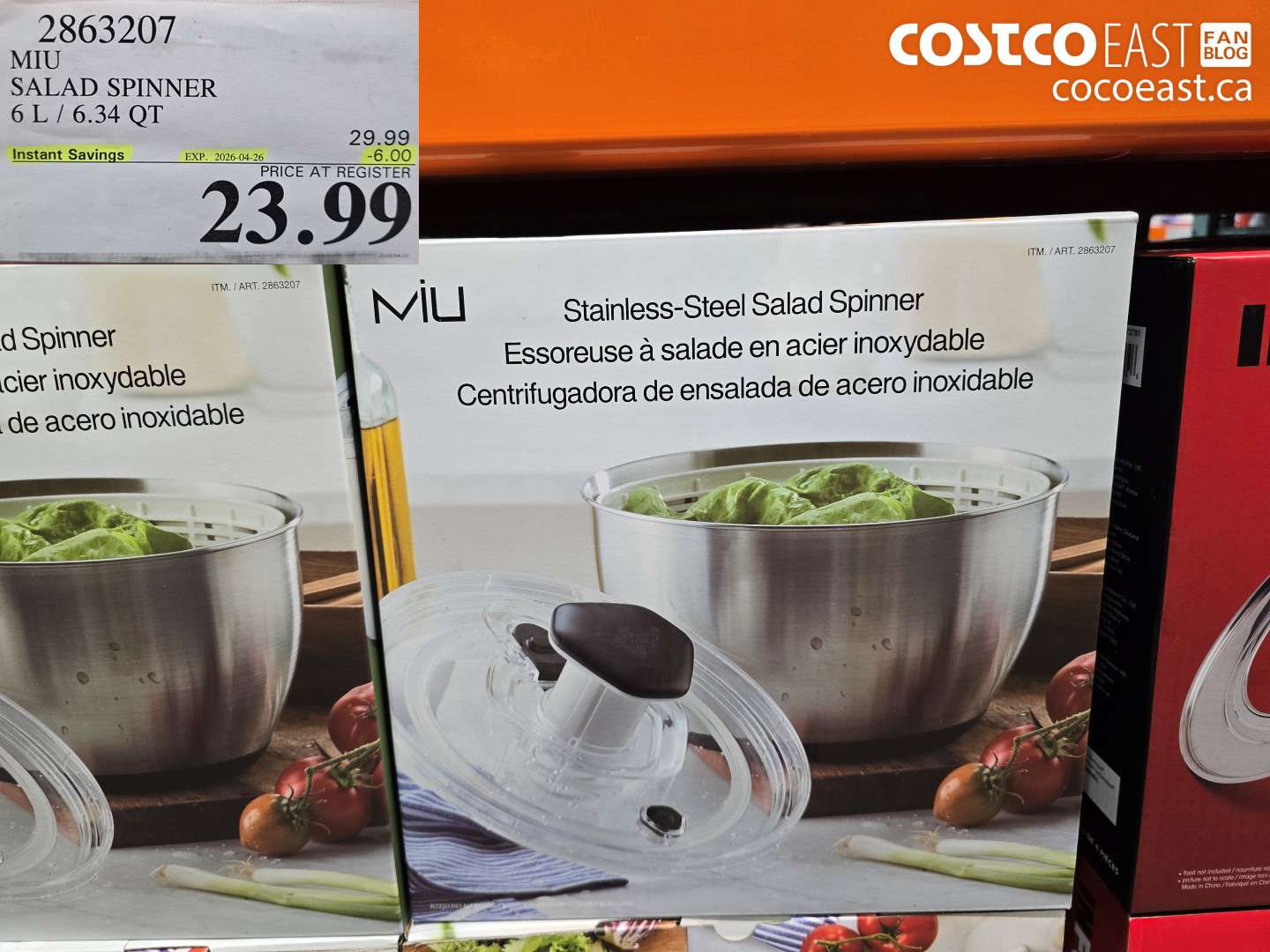 2863207 MIU SALAD SPINNER 6 L / 6.34 QT ($6.00 INSTANT SAVINGS EXPIRES ON 2026-04-26) $23.99