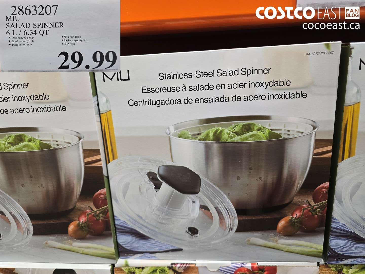 2863207 MIU SALAD SPINNER 6 L / 6.34 QT $29.99