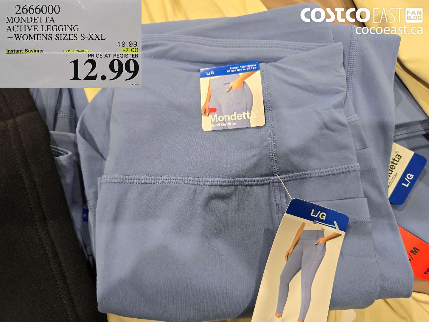 2666000 MONDETTA ACTIVE LEGGING +WOMENS SIZES S-XXL ($7.00 INSTANT SAVINGS EXPIRES ON 2026-04-05) $12.99