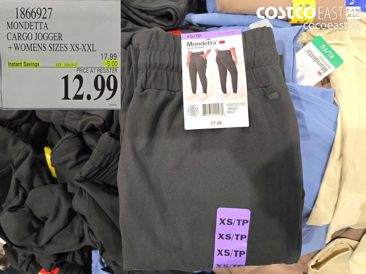 1866927 MONDETTA CARGO JOGGER +WOMENS SIZES XS-XXL ($5.00 INSTANT SAVINGS EXPIRES ON 2026-05-03) $12.99