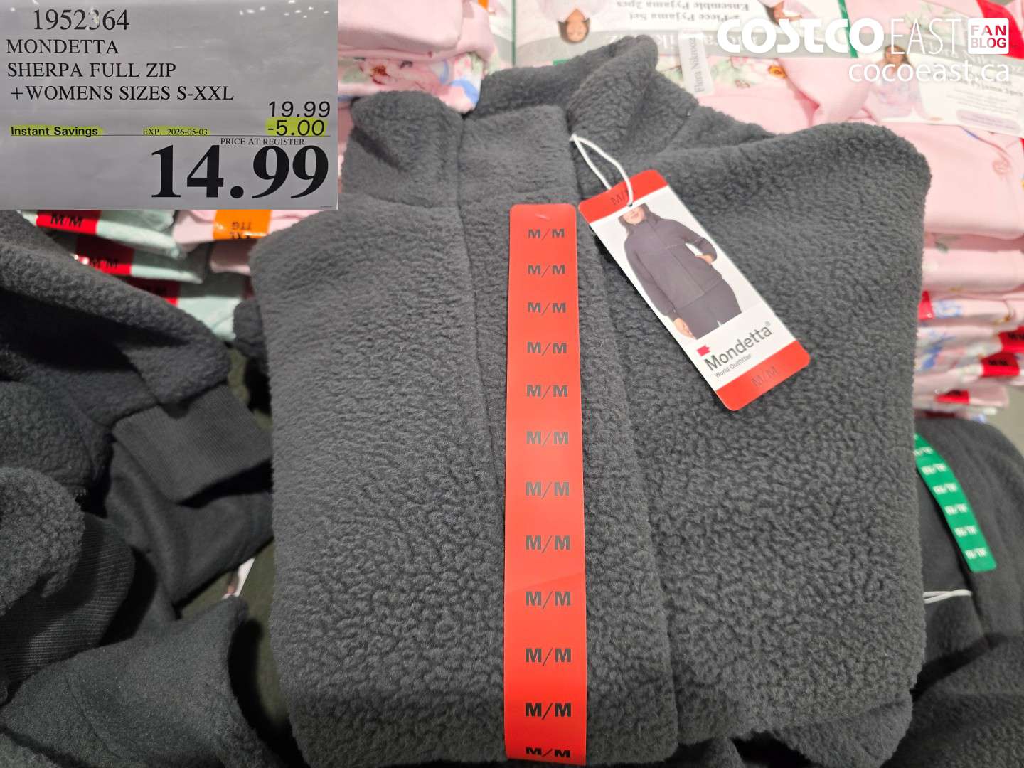 1952364 MONDETTA SHERPA FULL ZIP + WOMENS SIZES S-XXL ($5.00 INSTANT SAVINGS EXPIRES ON 2026-05-03) $14.99