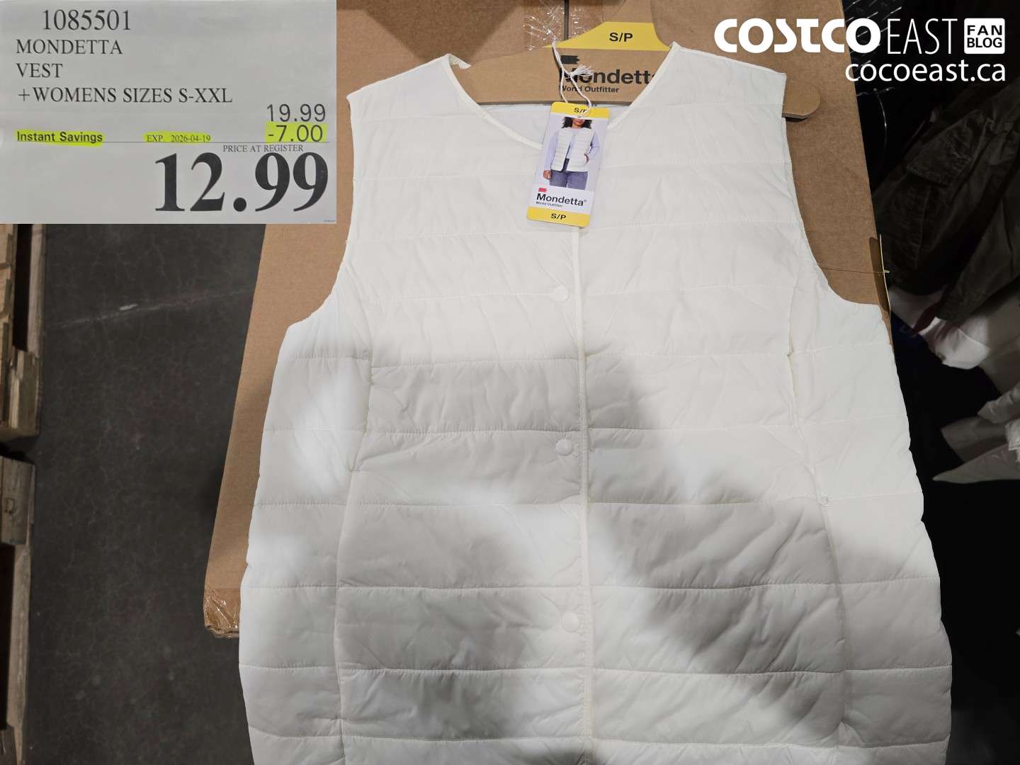 1085501 MONDETTA VEST + WOMENS SIZES S-XXL ($7.00 INSTANT SAVINGS EXPIRES ON 2026-04-19) $12.99