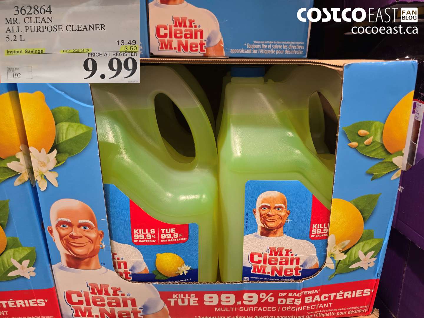 362864 MR. CLEAN ALL PURPOSE CLEANER ($3.50 INSTANT SAVINGS EXPIRES ON 2026-05-10) $9.99